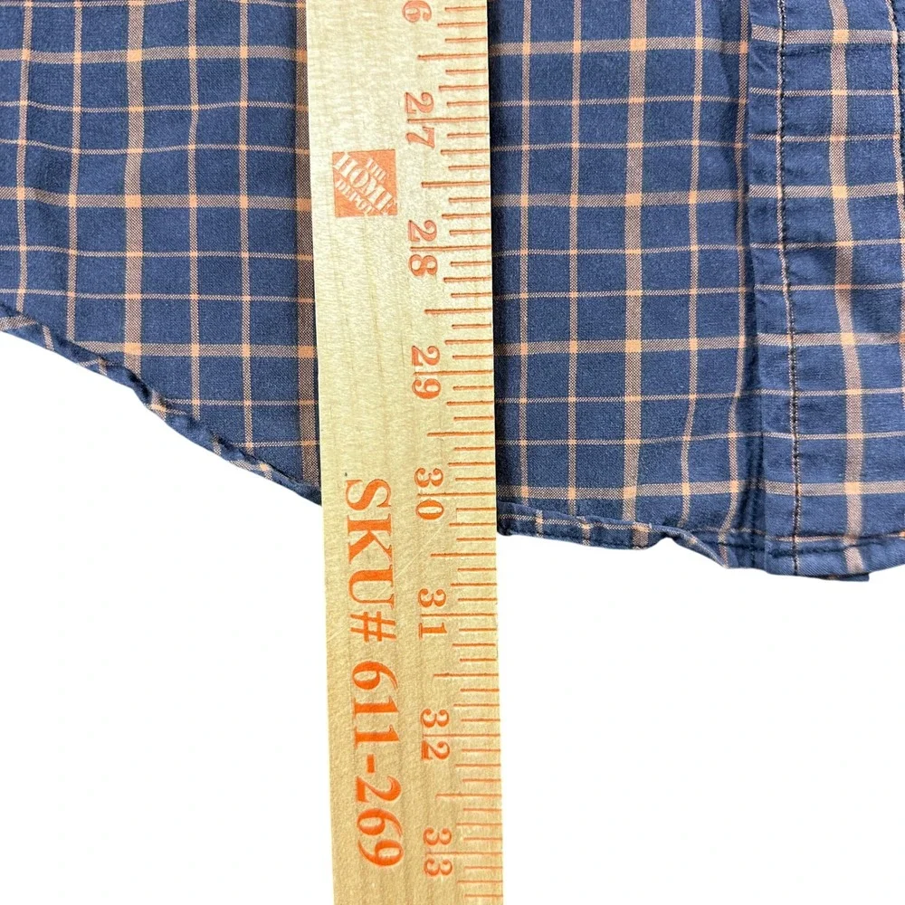 Polo Ralph Lauren Lowell Sport Plaid Button Up Shirt Navy Orange Cotton Mens S
